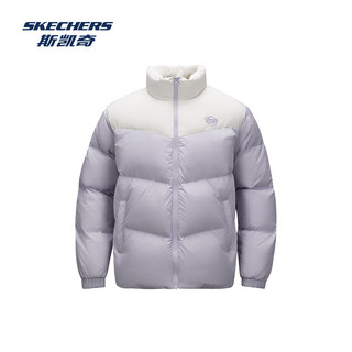 SKECHERS 斯凯奇 面包羽绒服男女同款冬季梭织短款立领中性运动外套