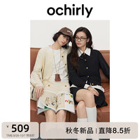 ochirly欧时力澳大利亚进口美丽诺羊毛香风针织外套24秋冬季新品