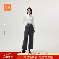 HLA 海澜之家 长袖正装衬衫女装24商务气质衬衣女春秋 漂白X1 155/80A 3580~95斤