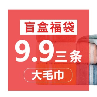 洁玉 9块9三条洁玉纯棉毛巾全棉微瑕吸水速干不掉毛家用夏季冲凉