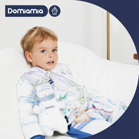 DOMIAMIA【特价商品】婴儿睡袋秋冬分腿睡袋宝宝安抚防踢被儿童睡衣 薄夹棉公仔款-卡斯帕·雪原飞驰 L码(宝宝身高85-100CM)