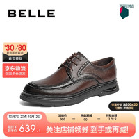 BeLLE 百丽 通勤商务鞋男24秋商场同款牛皮革婚鞋正装皮鞋8KM01CM4 棕色 41