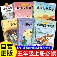 【全5册】五年级上册快乐读书吧 阅读指导考点手册 中国民间故事欧洲民间故事一千零一夜列那狐的故事非洲民间故事