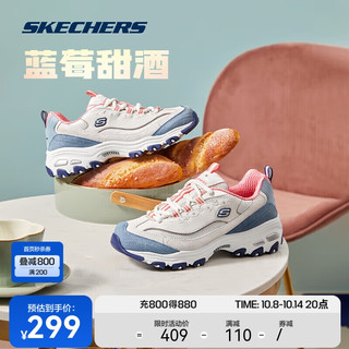 SKECHERS 斯凯奇 D'Lites 1.0 女子休闲运动鞋 13167/NTBL 自然色/蓝色 37