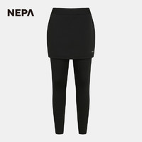 NEPA 耐葩2023秋冬百搭女士假两件裤子弹力保暖拉绒打底裤7J81922