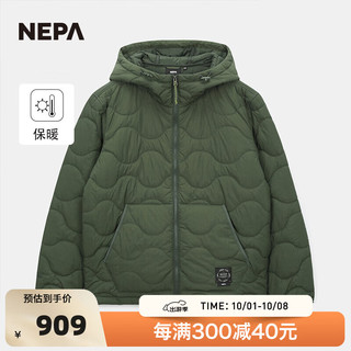 NEPA 耐葩24秋冬新品户外男女款轻便棉服夹克保暖连帽外套7KE0963 暗绿色K09 180/96A（105）