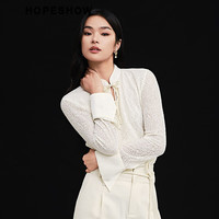 红袖国风盘扣修身上衣秋季2024女装收腰立领气质打底衬衫 云朵白0A5 S