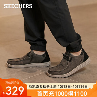 SKECHERS 斯凯奇 男士低帮帆布鞋 66387 黑色 41