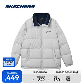 SKECHERS 斯凯奇 面包羽绒服Skechers情侣户外运动男女立领保暖外套