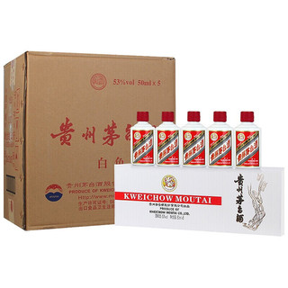 MOUTAI 茅台 飞天茅台 53%vol 酱香型白酒 50ml*5瓶*12盒 白色条盒装