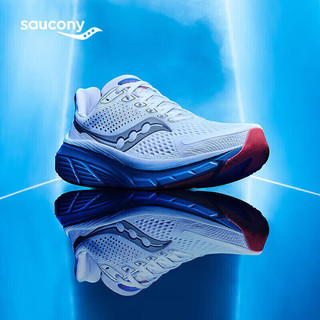 saucony 索康尼 向导17稳定支撑跑鞋男缓震保护跑步鞋训练运动鞋白兰42.5