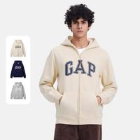 Gap 盖璞 男装2024秋季新款字母印花logo抓绒连帽卫衣休闲外套658736