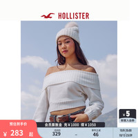 HOLLISTER24秋冬新款辣妹宽松露肩长袖针织衫毛衣 女 KI350-4245 白色 L (165/100A)