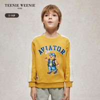 Teenie Weenie Kids小熊童装24秋季男童休闲印花圆领套头卫衣 藏青色 110cm