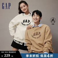 Gap 盖璞 男女装秋季款LOGO仿羊羔绒宽松廓形卫衣762596休闲上衣