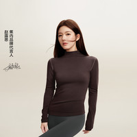 蕉内热皮501++女士连领肌底衣圆领抗菌抗静电上衣 【女士】咖啡棕 S