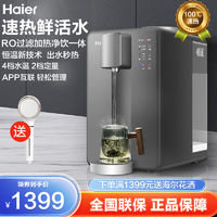 百亿补贴：Haier 海尔 净饮机家用净水器加热过滤一体速热饮纯水机台式直饮自动智能