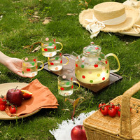 蓝莲花蓝莲花玻璃水具套装礼盒装高颜值冷水壶耐高温泡茶壶杯子家用客厅 一壶4杯礼盒装