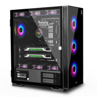 游戏悍将 钢化玻璃侧透机箱 大板中塔台式机电脑机箱可装360水冷