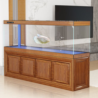 AODELI 澳得立 鱼缸水族箱中式复古办公室客厅家用底滤屏风方形中大型免换水 有显示屏 长180CM宽50CM高150CM底过滤+强排