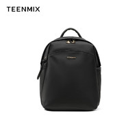 TEENMIX 天美意 双肩包高级尼龙背包 黑色