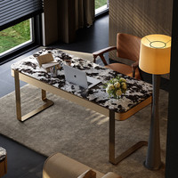 TAZA Top Notch 意式简约书桌 天山暮雪奢石面 1.2m