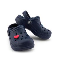 crocs 卡骆驰 儿童棉鞋 贝雅大童暖棉洞洞鞋棉拖鞋组合套装 含鞋花