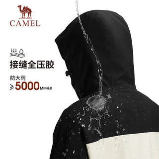 骆驼（CAMEL）户外单层冲锋衣男女秋冬防风防水保暖风衣户外冲锋衣 733CAFO013 幻影黑，男女同款 XL