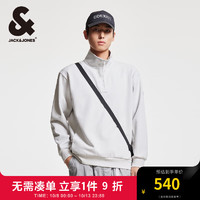 杰克·琼斯（JACK&JONES）冬季略宽松半拉链款式时尚潮流百搭舒适立领卫衣男224433045 岩灰色C42 常规 岩灰色C42 165/88A/XS