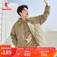 QIAODAN 乔丹 棉服男棉衣冬季保暖梭织防风运动休闲外套男 椰壳色 200/5XL