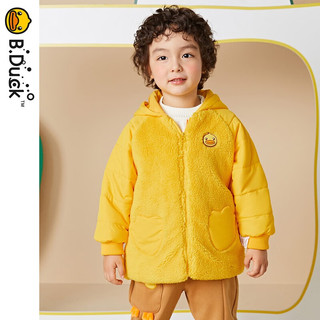 【婴幼儿】B.duck Baby系列 小黄鸭童装宝宝加厚羊羔绒卡通棉服 大红 100cm