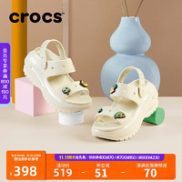 crocs 卡骆驰 经典光轮凉鞋女厚底凉鞋207989 骨白色