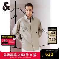 杰克·琼斯（JACK&JONES）DVC联名款秋冬字母胶印设计休闲日常长袖衬衫男款2244O3018 卡其色 常规 170/92A/S