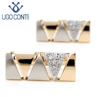 UGO CONTI UGO专柜原装14K玫瑰金色袖扣男士轻奢商务法式衬衫衣袖口袖钉高级
