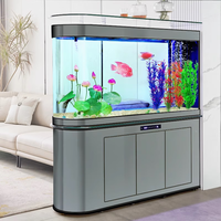AODELI 澳得立 子弹头生态鱼缸大型落地超白客厅免换水家用屏风隔断水族箱 经典绿钻/底过滤 100x40x158cm 二开门