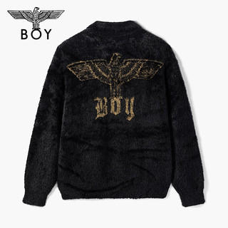 BOY LONDON【奶油泡芙】秋24款老鹰logo宽松休闲百搭针织衫 米白色 XS