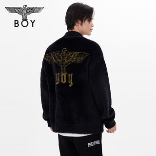 BOY LONDON【奶油泡芙】秋24款老鹰logo宽松休闲百搭针织衫 米白色 XS