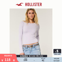 HOLLISTER24秋季美式弹力修身长袖圆领T恤上衣 女 KI339-3625 灰薰衣草色 XXS (160/80A)