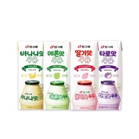 Binggrae 宾格瑞 韩国进口香蕉牛奶草莓牛奶早餐奶200ml*4盒