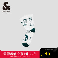 杰克·琼斯（JACK&JONES）秋季NBA联名款字母印花休闲运动中筒袜男款22431Q005 本白色A06 1双 M