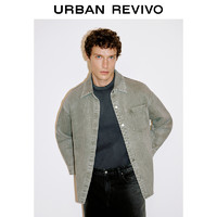 URBAN REVIVO UR2024冬季新款男装时尚简约贴袋棉质休闲衬衫UMM840013