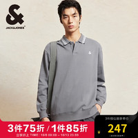 杰克琼斯 杰克·琼斯（JACK&JONES） 秋季新款时尚百搭舒适字母静奢风宽松拼色polo领卫衣224333106