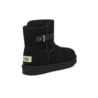 UGG【付定】秋季男女同款舒典搭扣款迷你短靴雪地靴 1166776 BLK | 黑色 37