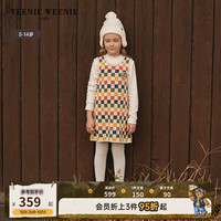 Teenie Weenie Kids小熊童装24秋冬新女童纯棉彩格无袖毛衣连衣裙 撞色 160cm