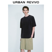 URBAN REVIVO UR2024夏季新款男装潮流字母压印圆领短袖棉质T恤UMV440089