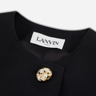 浪凡（LANVIN） 2024早秋女士纯色绵羊毛休闲外套 黑色 34