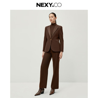 奈蔻【美利奴羊毛】NEXY.CO/2024年冬季休闲西装外套 暗橙红色 M