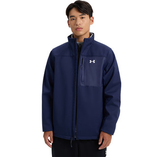 安德玛（UNDERARMOUR）ColdGear Infrared Shield男子拒水防风保暖立领运动夹克1371586 藏蓝色410 L