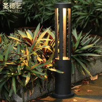 SHENGDEYI 圣德艺 草坪灯 户外防水庭院LED灯现代简约室外别墅景观家用花园草地灯 现代圆形草坪灯61高+高亮10瓦LED贴片 默认暖光