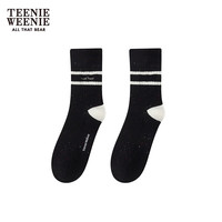 Teenie Weenie小熊字母袜子女2024秋冬女袜 黑色 1双 FRE